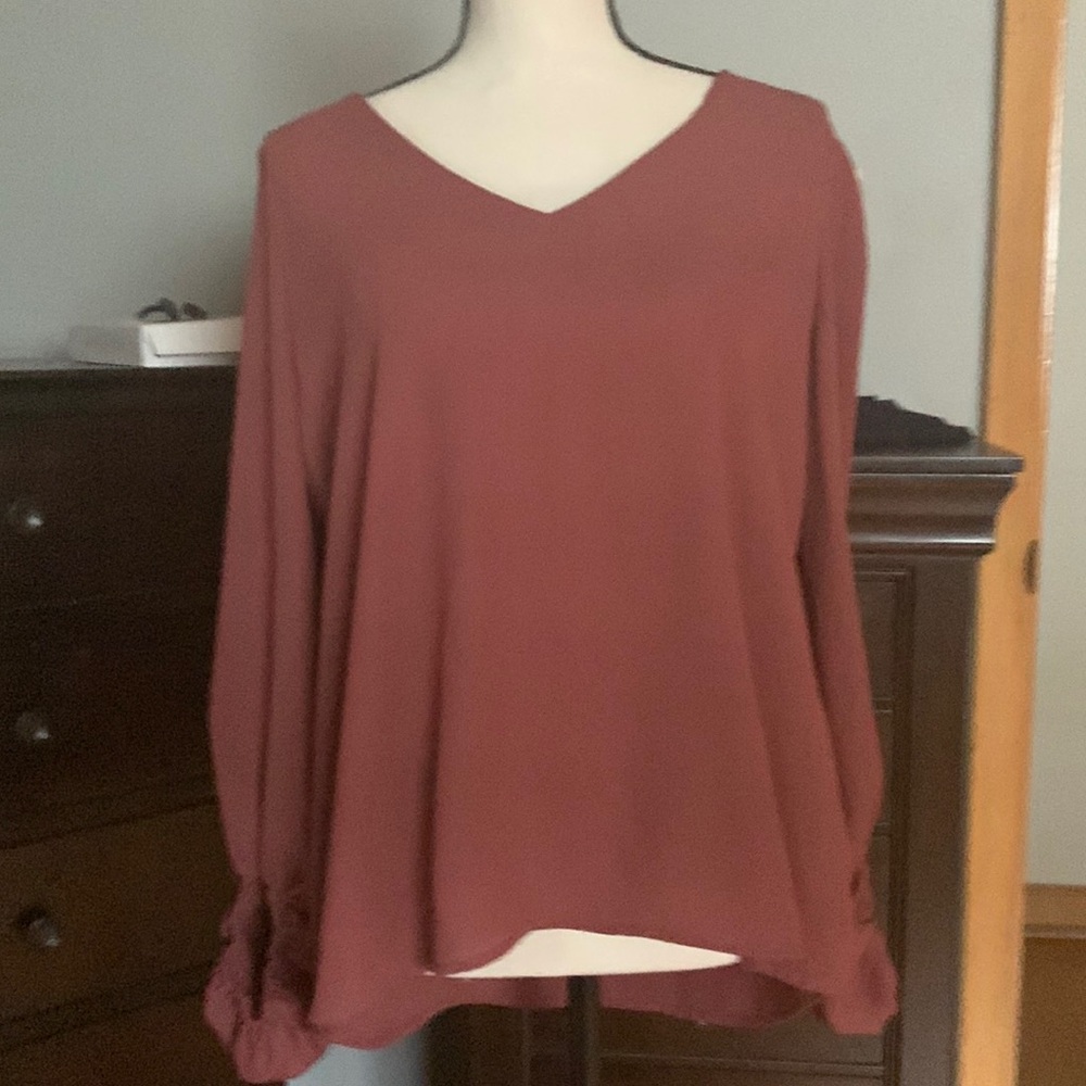Ladies dressy blouse with poet sleeves